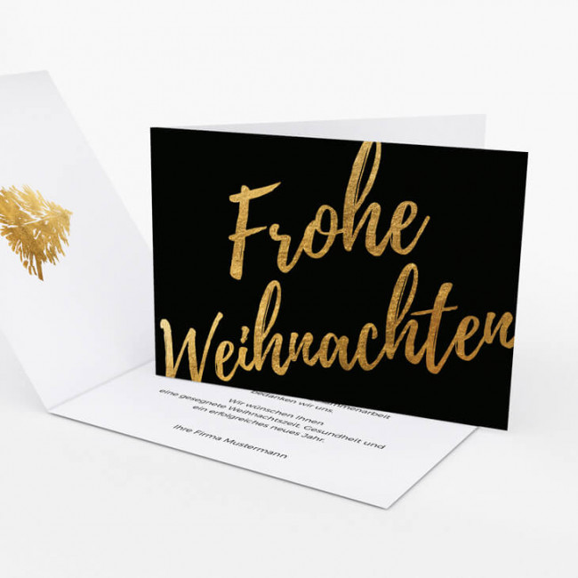 Prelude Art Deco Weihnachtskarte Für Schwägerin - Große Goldene Karte, 250x172 Mm, Glitzernd & Luxuriös