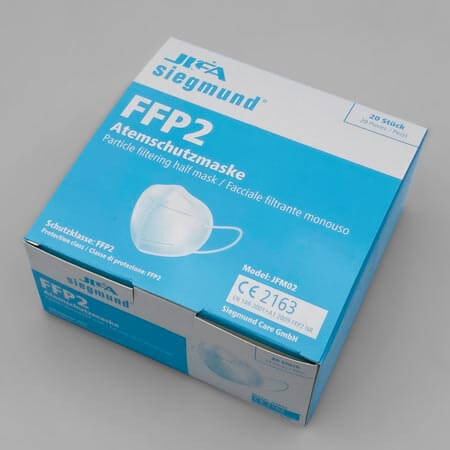 Jifa Siegmund Atemschutzmaske FFP2 Modell JFM02 Verpackung 20 Stück