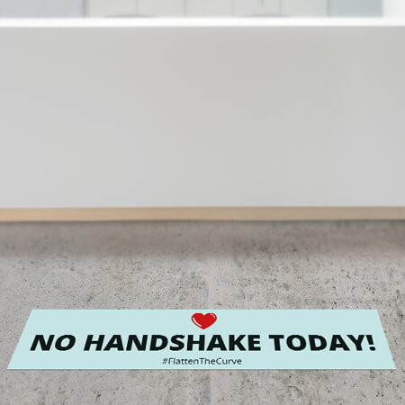 Corona Bodenaufkleber "No Handshake Today"