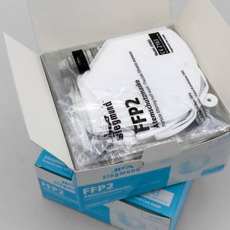 Jifa Siegmund Atemschutzmaske FFP2 Modell JFM02 Verpackung offen