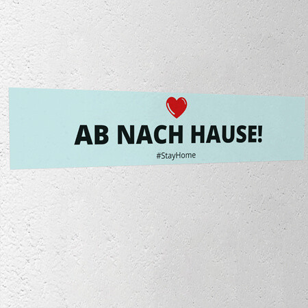 Corona Aufkleber "Ab nach Hause"