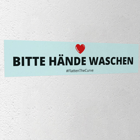 Corona Aufkleber "Bitte Hände waschen"