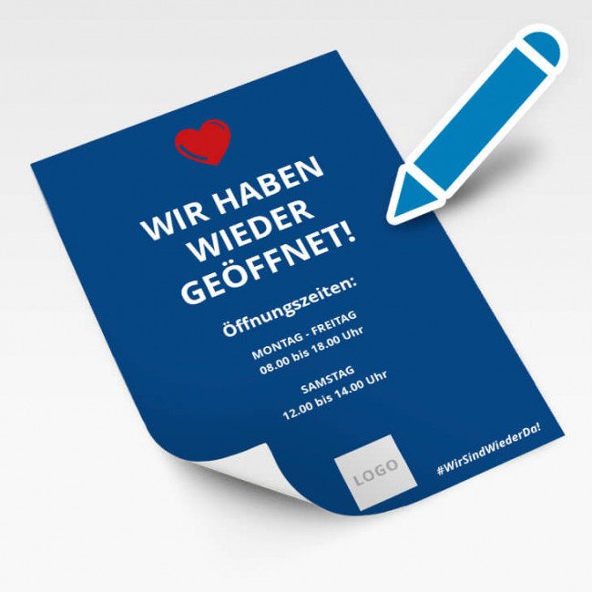 Corona Schild gestalten - Wieder geöffnet | Broschueren ...