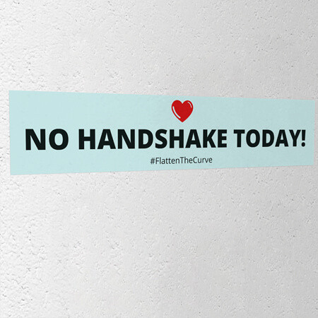 Corona Aufkleber "No Handshake Today"