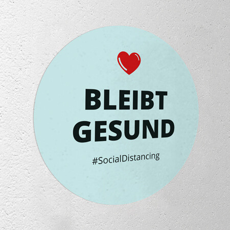 Corona Aufkleber rund "Bleibt gesund"