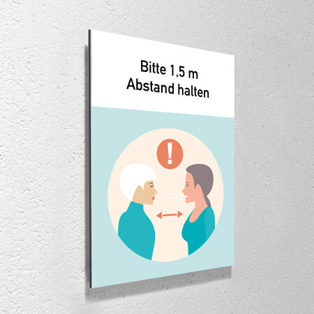 Corona Schid "Abstand halten" mit Aufhänge-Set