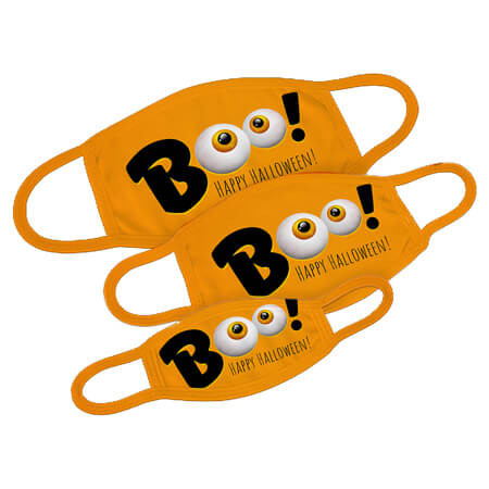 Mund-Nase-Maske mit Halloween Boo Design Größe S bis L