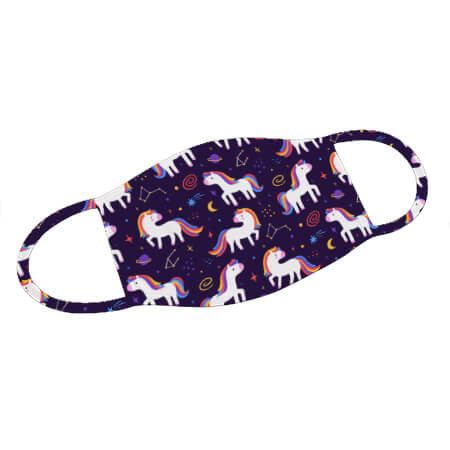 Mund-Nase-Maske mit Einhorn Design