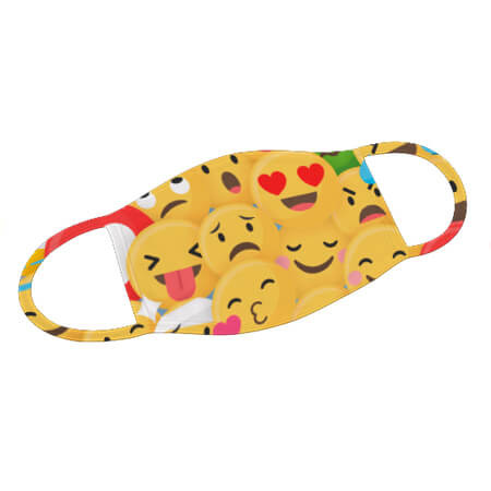 Mund-Nase-Maske mit Emojis Design