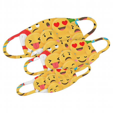 Mund-Nase-Maske mit Emojis Design Größe S bis L