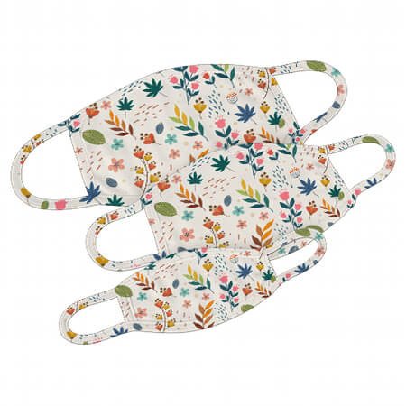 Mund-Nase-Maske mit Flowers Design Größe S bis L