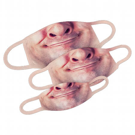 Mund-Nase-Maske mit Funny Face Design Größe S bis L