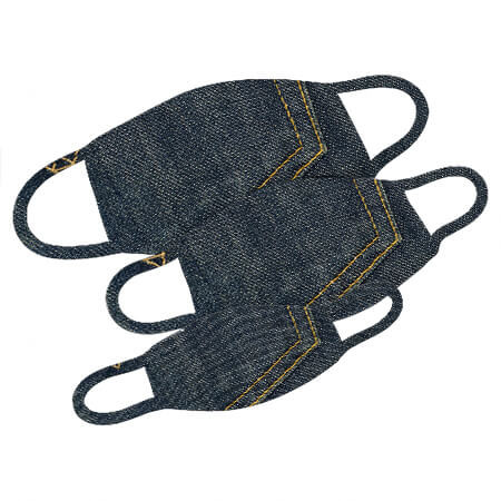 Mund-Nase-Maske mit Jeans Design Größe S bis L
