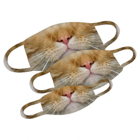 Mund-Nase-Maske mit Katze Design Größe S bis L