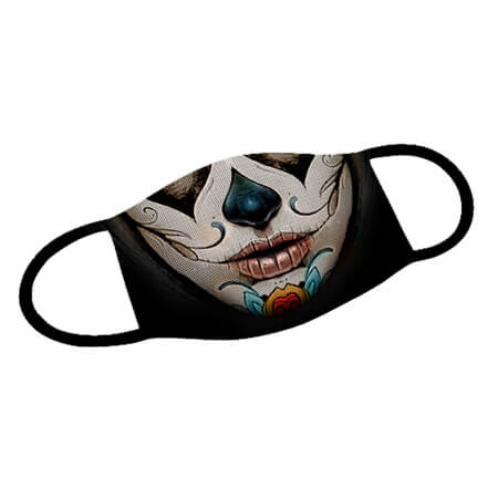 Mund-Nase-Maske mit La Catrina Design