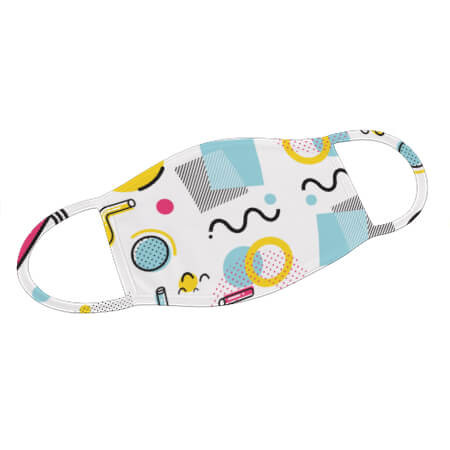 Mund-Nase-Maske mit Memphis Design