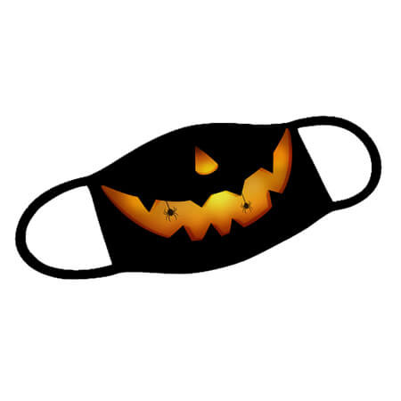 Mund-Nase-Maske mit Halloween Pumpkin Design