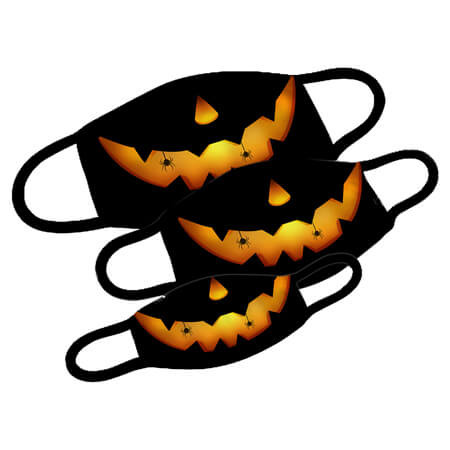 Mund-Nase-Maske mit Halloween Pumpkin Design Größe S bis L