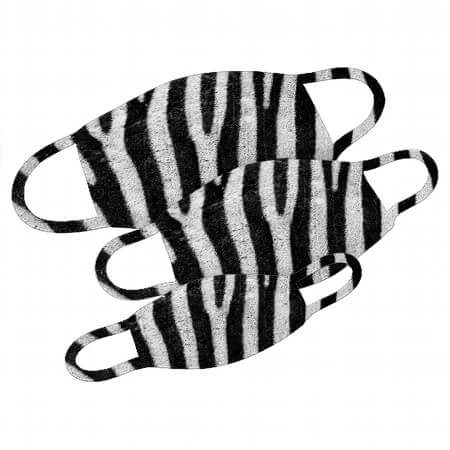 Mund-Nase-Maske mit Zebra Design Größe S bis L